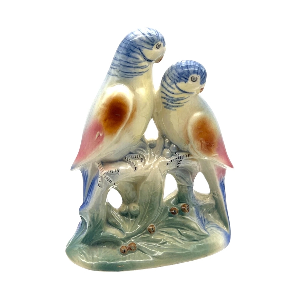 ❤️ Spaulding China | Vintage and Rare | Double Parakeet Figurine ~ Unique Piece
